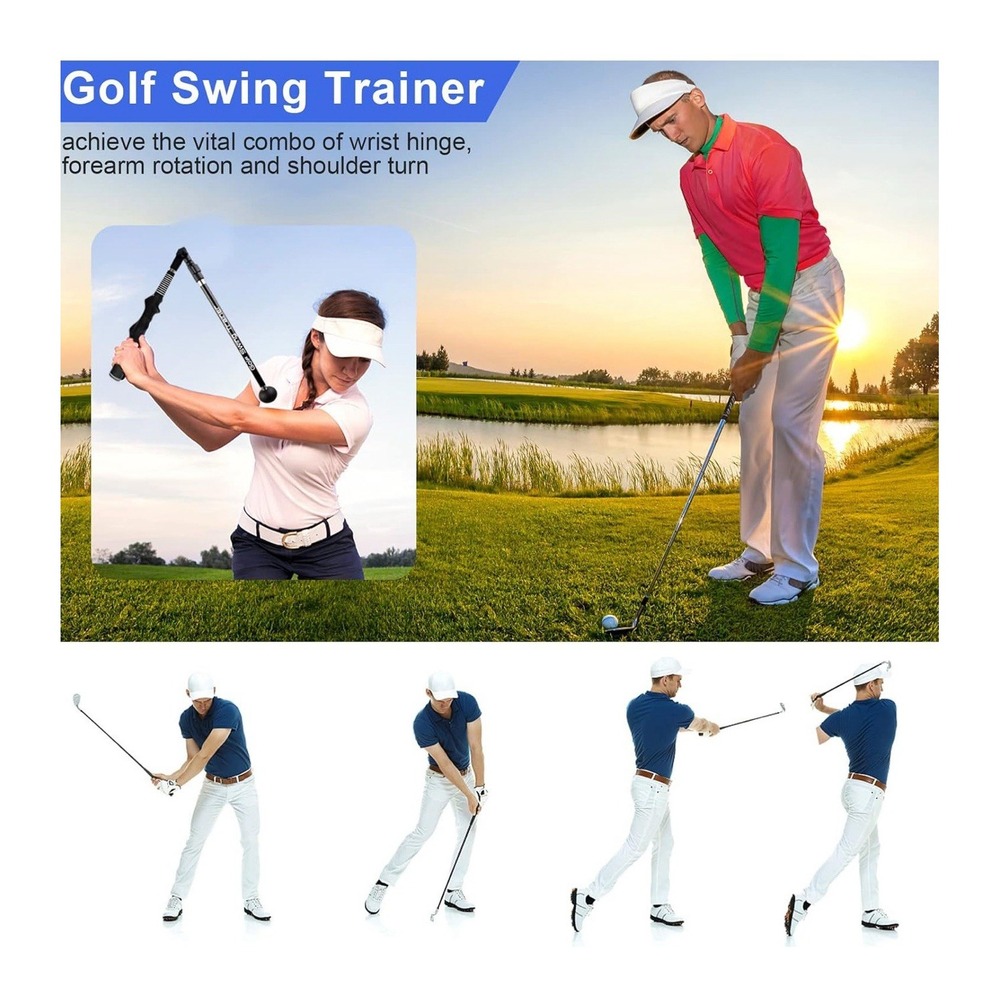 Adjustable Golf Swing Trainer Aid Stick Posture Arm Corrector Forearm Rotation